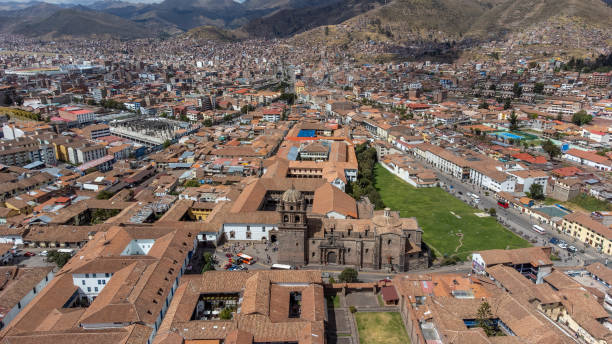 istock Aerial view of the Coricancha temple in Cusco. 1404210622