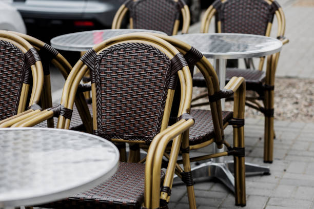 istock coffee terrace with tables and chairs. 1404211037