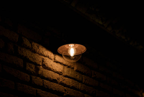 old vintage light bulb lamps. Restaurant Bar lighting interior design.