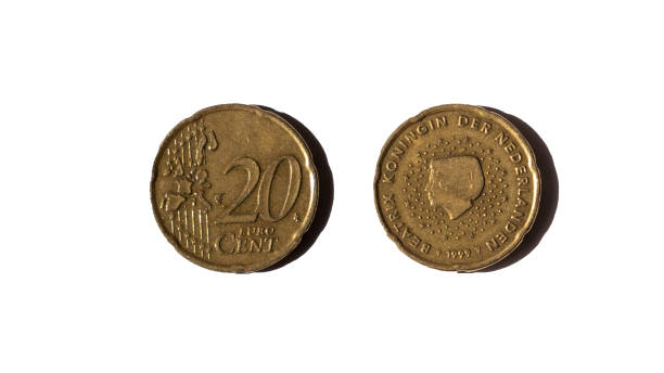 istock 20 euro cent coin on a white background(back and front) 1404212698