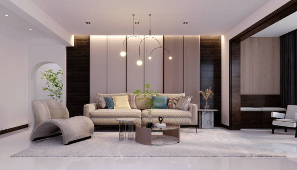 istock 3d rendering,3d illustration, Interior Scene and  Mockup,modern style living room wall decoration. 1404214670