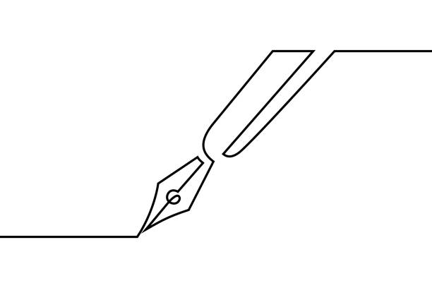 ilustrações de stock, clip art, desenhos animados e ícones de fountain pen - signature isolated fountain pen