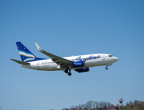 Sochi, Russia - April 22 , 2022: Yakutia Airlines, Boeing 737-700