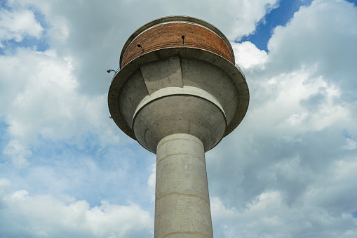 Water tower on the site of the former ironworks, view from below.