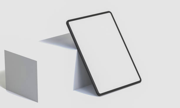 istock Illustration 3d render of isometric rectangles simulating a telephone in a 3d space with blank spaces. From different perspectives and views to help rock up for applications. iPad iPhone 1404226481