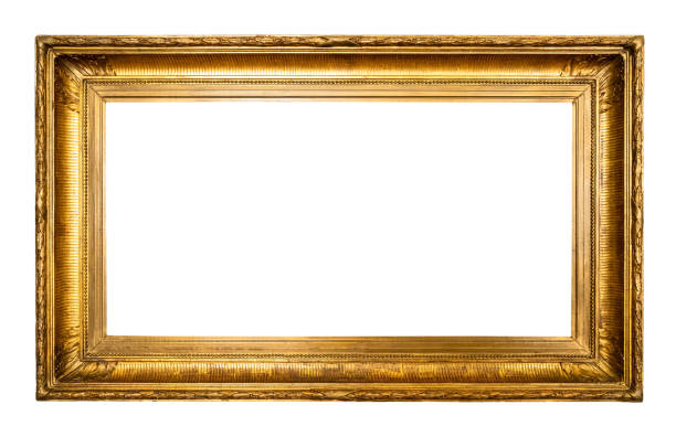 istock blank panoramic old golden picture frame cutout 1404229485