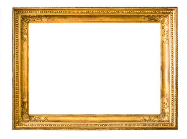 istock blank old ornamental golden picture frame cutout 1404229487