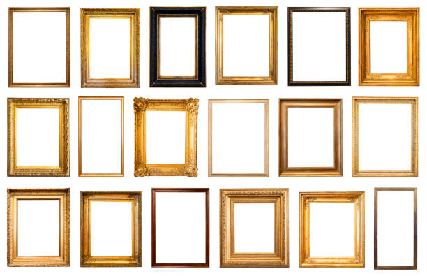 istock set of various blank vertical old picture frames 1404229492