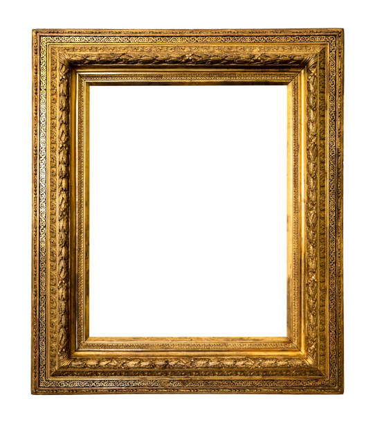 istock vertical old dark golden wide picture frame cutout 1404229510