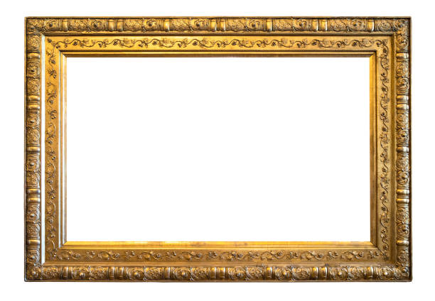 istock blank horizontal carved gold picture frame cut out 1404229515