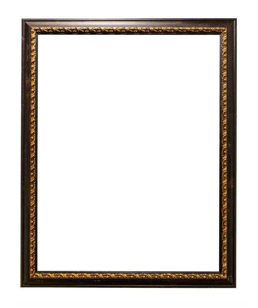 istock vertical narrow dark brown picture frame cutout 1404229548