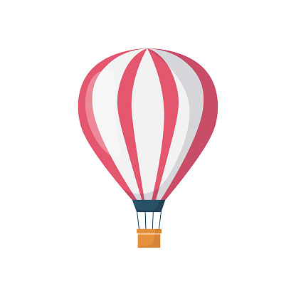 Hot air balloon isolated on white background. Vector stock