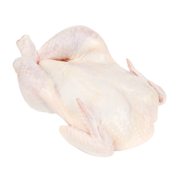 istock Chicken carcass on a white background, raw meat. 1404233817
