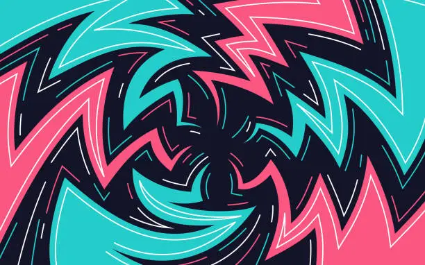 Vector illustration of Abstract Zigzag Retro Background Design