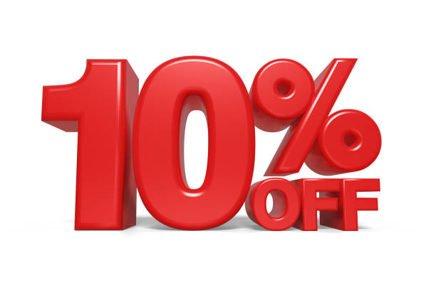 istock 10% off 3d text banner sign ,3D illustration 1404235882
