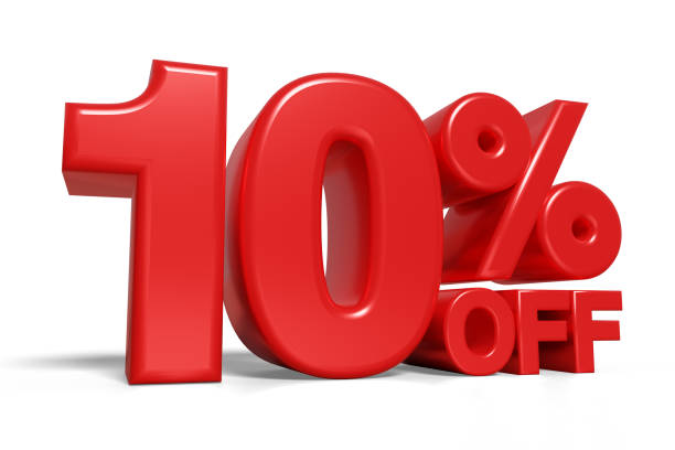 istock 10% off 3d text banner sign ,3D illustration 1404235884
