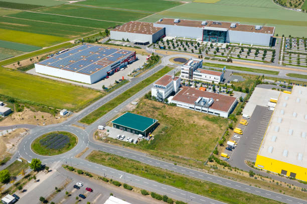 istock Large industrial buildings and office park. Developing area 1404237158