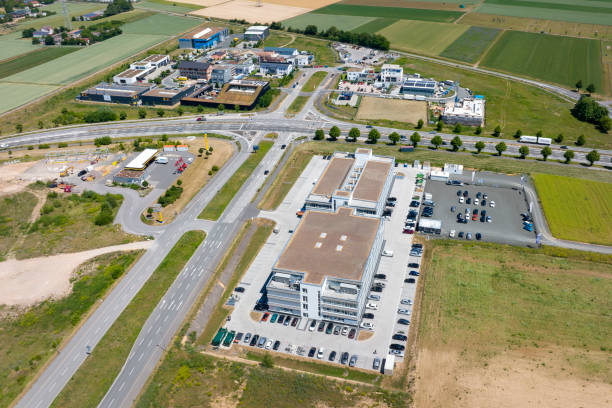 istock Large industrial buildings and office park. Developing area 1404237174