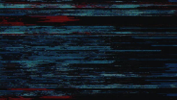 istock Glitch noise static television VFX pack. Visual video effects stripes background, CRT tv screen no signal glitch effect 1404237515