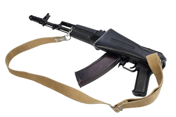 istock modern kalashnikov AK 74M assault rifle with folded stock 1404238360