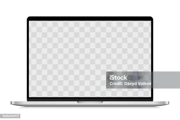 Laptop Mockup Isolated On White Background With Transparent Screen Stock Royalty Free Vector Illustration-vektorgrafik och fler bilder på Laptop