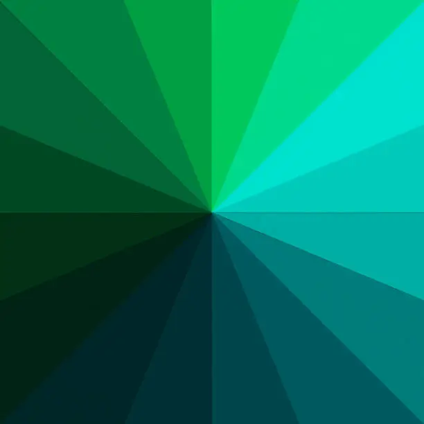 All tones of green made of sixteen coloured paper triangles.