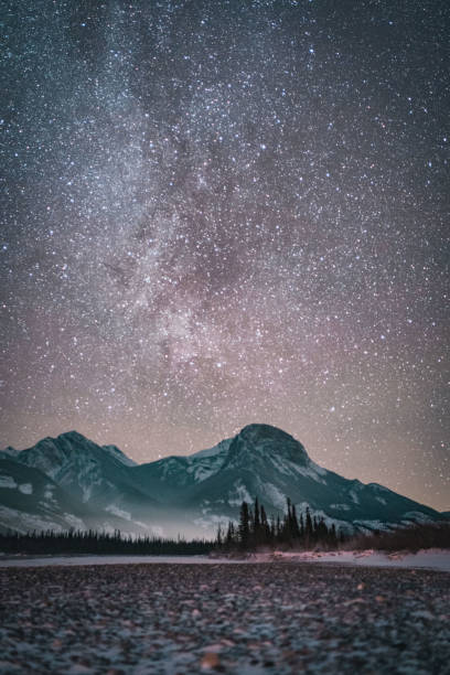istock Stars at Night over a Mountain Landscape in Alberta 1404241590