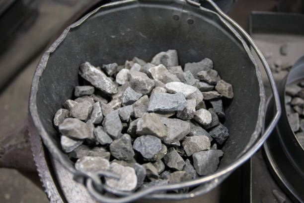 istock Laboratory samples to check the quality of the crushing complex. 1404244101