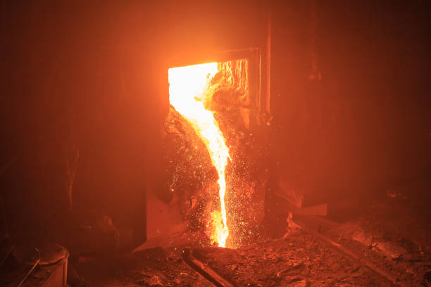 istock Tap hole of blast furnace. 1404244783