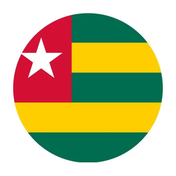 Vector illustration of National flag of Togo