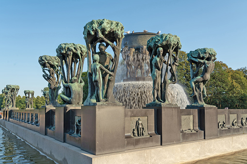 Oslo, Norway: Frogner Park with sculpture installation created by Gustav Vigeland.