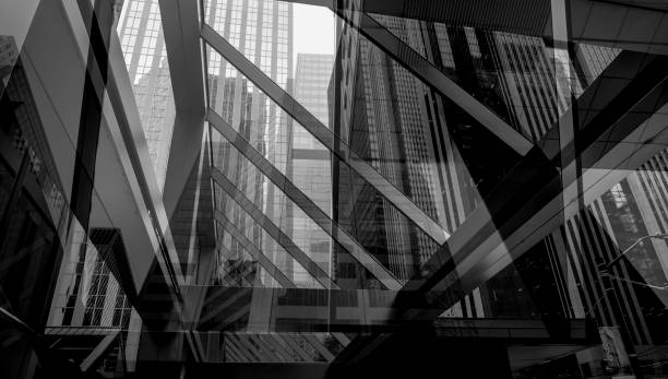 ARCHITECTURE : TORONTO FINANCIAL DISTRICT ( Wide angle 25mm) stock photo