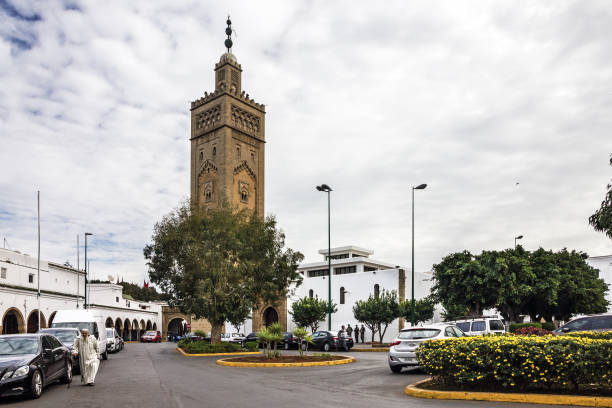 Casablanca, Morocco - May 30, 2022:  Mosque, Kasbah, old town