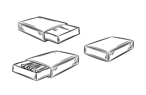 Vector illustration of Набор спичечных коробков