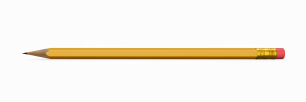 istock Yellow pencil and pink eraser on it isolated on white background 3d illustration 1404255939