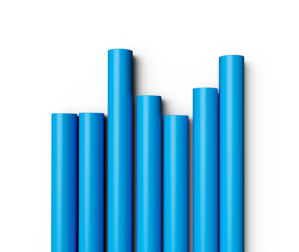 Blue pvc pipe connection PVC pipes for drinking water 3d illustration