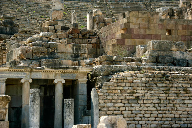 detalle del antiguo anfiteatro de éfeso - ancient greece mediterranean turkey izmir turkey fotografías e imágenes de stock