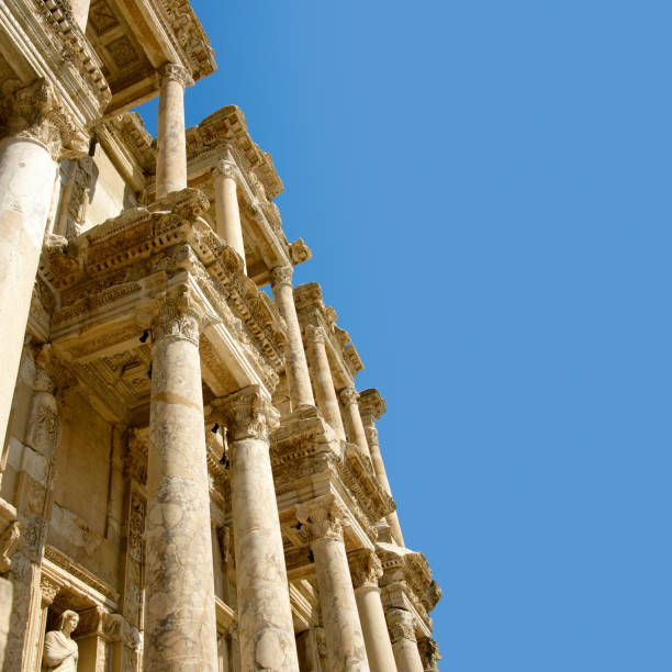istock Archaeological column detail from Ephesus Celsus Library exterior 1404259594