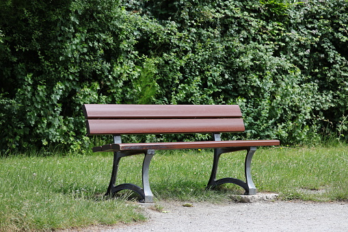 A park bench for relaxing on a walk