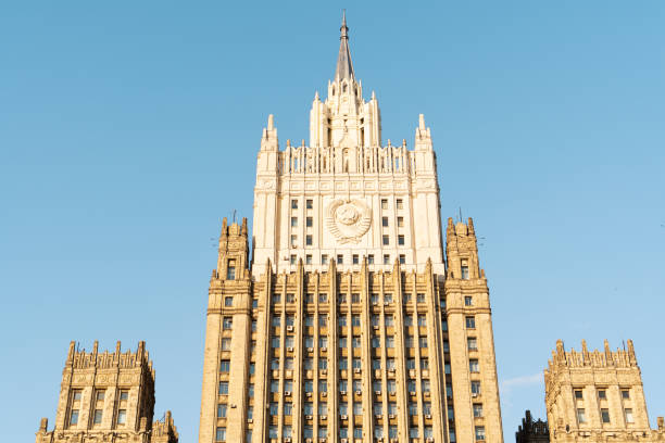 министерство иностранных дел россии. - steeple spire national landmark famous place стоковые фото и изображения