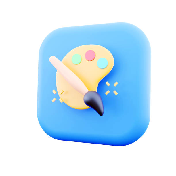 This is a Painting Brush Icon 3D illustration, illustrating Art Education