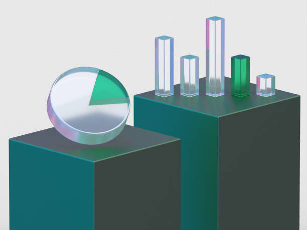 istock 3D rendered transparent bar chart on a light background. Illustration for business success or presentation of results. Visualization for markets and statistics. 1404264112