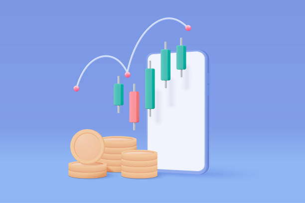 istock 3D mobile phone funding business graph on creative solution. Money coin growing business concept for finance, investment, notification online payment. 3d trading vector icon illustration 1404264197