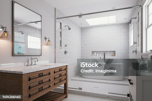 istock Modern Luxury Bathroom Interior 1404266465