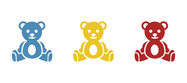 teddy bear icon, on a white background, vector illustration