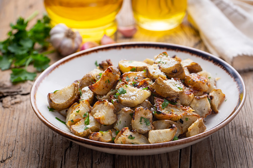 Homemade Roasted Jerusalem Artichoke Sunchokes with Garlic and Cheese