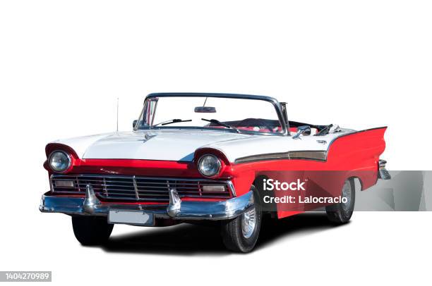 Classic American Car From The 50s Stock Photo - Download Image Now - Collector's Car, Front View, Bumper