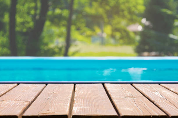 istock Outdoor pool in the forest. Natural relax concept. 1404275069
