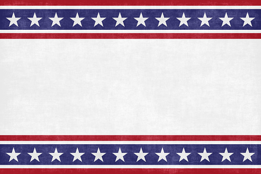 Grungy American flag on white background