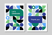istock Greeting Card design layout with abstract geometric graphics — Clyde System, IpsumCo Series 1404276952